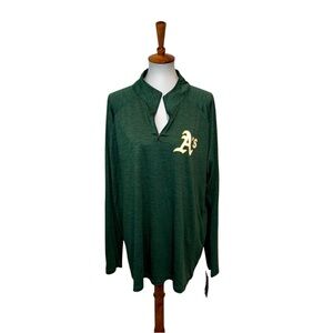 NWT Fanatics Oakland Athletics Zipper Pullover Green Size 2XL